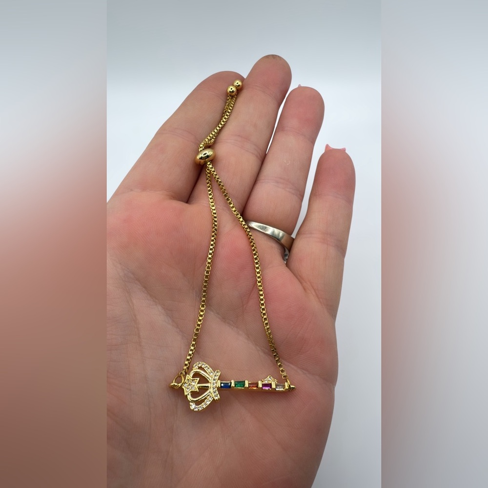 Gold Multicolor Key Bracelet